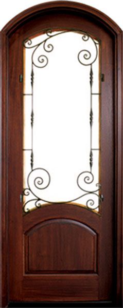 WDMA 34x78 Door (2ft10in by 6ft6in) Exterior Mahogany Boneau Single/Arch Top Aberdeen 1