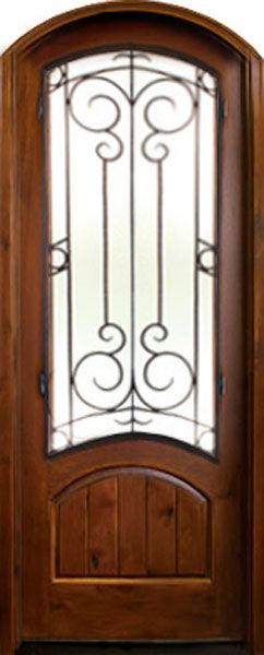 WDMA 34x78 Door (2ft10in by 6ft6in) Exterior Knotty Alder Keowee Sherwood Single Door/Arch Top 1