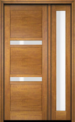 WDMA 34x78 Door (2ft10in by 6ft6in) Exterior Swing Mahogany 132 Windermere Shaker Single Entry Door Sidelight 1