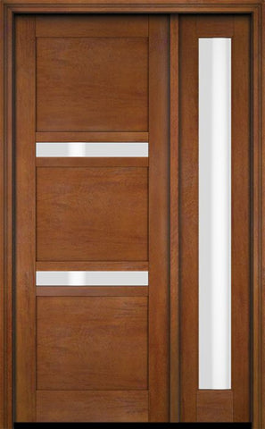 WDMA 34x78 Door (2ft10in by 6ft6in) Exterior Swing Mahogany 132 Windermere Shaker Single Entry Door Sidelight 4