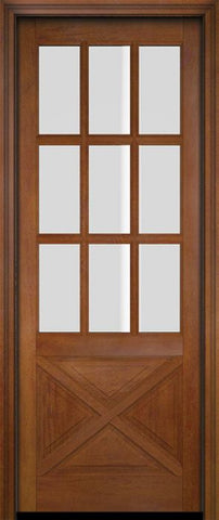 WDMA 34x78 Door (2ft10in by 6ft6in) Exterior Barn Mahogany 9 Lite Crossbuck Mahognay Entry Door 5