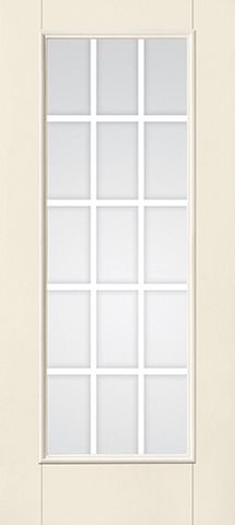 WDMA 34x80 Door (2ft10in by 6ft8in) Patio Smooth F-Grille Colonial 15 Lite Full Lite W/ Stile Lines Star Single Door 1