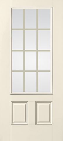 WDMA 34x80 Door (2ft10in by 6ft8in) French Smooth Fiberglass Impact Door 12 Lite 2 Panel GBG 6ft8in 1