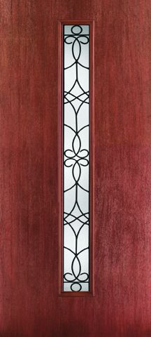 WDMA 34x80 Door (2ft10in by 6ft8in) Exterior Mahogany Fiberglass Door Linea Centered Salinas 6ft8in 1