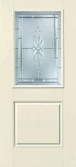 WDMA 34x80 Door (2ft10in by 6ft8in) Exterior Smooth Fiberglass Impact Door 1/2 Lite 1 Panel Plank Kensington 6ft8in 1