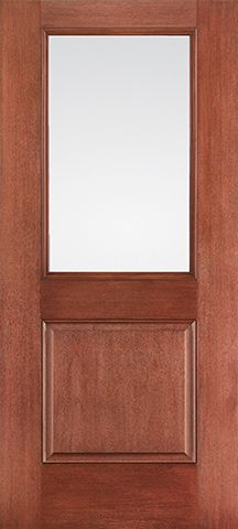 WDMA 34x80 Door (2ft10in by 6ft8in) Exterior Mahogany Fiberglass Impact Door 8ft Half Lite Low-E 1