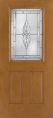 WDMA 34x80 Door (2ft10in by 6ft8in) Exterior Oak Fiberglass Impact Door 1/2 Lite Kensington 6ft8in 2