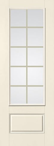 WDMA 34x96 Door (2ft10in by 8ft) Patio Smooth Fiberglass Impact French Door 8ft 3/4 Lite GBG Flat White Low-E 2