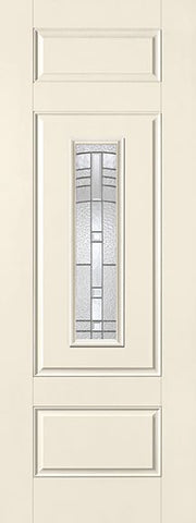 WDMA 34x96 Door (2ft10in by 8ft) Exterior Smooth Fiberglass Impact Door 8ft Center Lite Maple Park 1