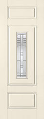 WDMA 34x96 Door (2ft10in by 8ft) Exterior Smooth Fiberglass Impact Door 8ft Center Lite Maple Park 1