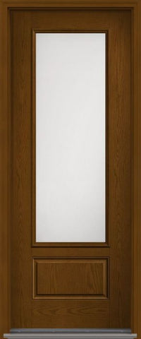 WDMA 34x96 Door (2ft10in by 8ft) Exterior Oak Satin Etch 8ft 3/4 Lite 1 Panel Fiberglass Single Door 1