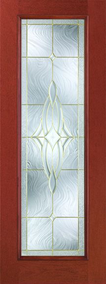 WDMA 34x96 Door (2ft10in by 8ft) Exterior Mahogany Fiberglass Impact Door 8ft Full Lite With Stile Lines Wellesley 1