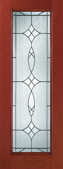 WDMA 34x96 Door (2ft10in by 8ft) Exterior Mahogany Fiberglass Impact Door 8ft Full Lite With Stile Lines Blackstone 1