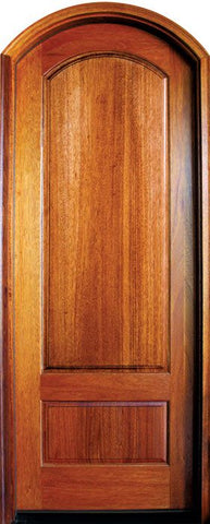 WDMA 36x108 Door (3ft by 9ft) Exterior Mahogany Tiffany Solid Panel Impact Single Door/Arch Top 1