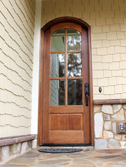 WDMA 36x108 Door (3ft by 9ft) Patio Mahogany Tiffany SDL 6 Lite Impact Single Door/Arch Top 2