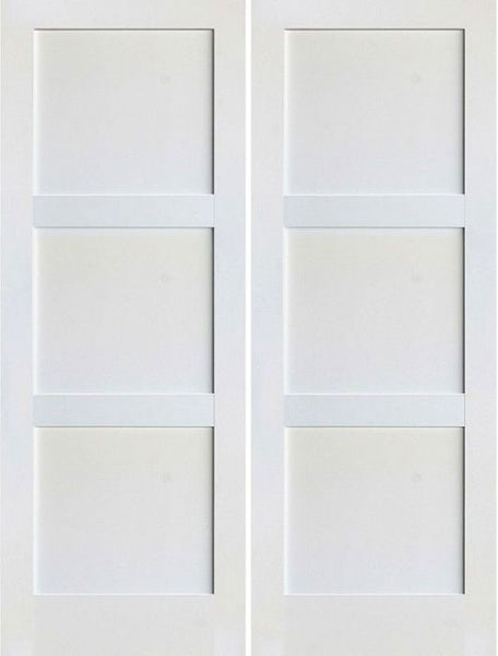 WDMA 36x80 Door (3ft by 6ft8in) Interior Swing Pine 80in Primed 3 Panel Shaker Double Door | 4103 1