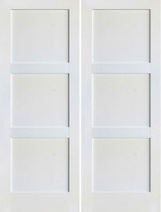 WDMA 36x80 Door (3ft by 6ft8in) Interior Swing Pine 80in Primed 3 Panel Shaker Double Door | 4103 1