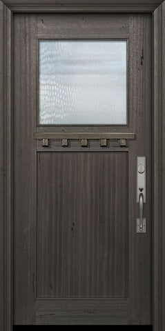 WDMA 36x80 Door (3ft by 6ft8in) Exterior Mahogany 36in x 80in Craftsman 1 Lite 1 Panel DoorCraft Door 2