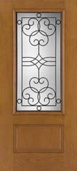 WDMA 36x80 Door (3ft by 6ft8in) Exterior Oak Fiberglass Impact Door 3/4 Lite Salinas 6ft8in 1