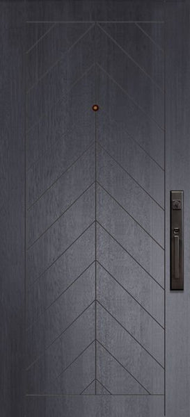 WDMA 36x80 Door (3ft by 6ft8in) Exterior Mahogany 80in Chevron Contemporary Door 1