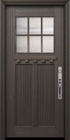 WDMA 36x80 Door (3ft by 6ft8in) Exterior Mahogany 36in x 80in Craftsman 6 Lite SDL 2 Panel Door 2