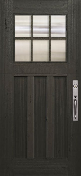 WDMA 36x80 Door (3ft by 6ft8in) Exterior Mahogany 36in x 80in Craftsman 6 Lite SDL 3 Panel Door 1