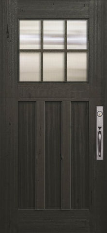 WDMA 36x80 Door (3ft by 6ft8in) Exterior Mahogany 36in x 80in Craftsman 6 Lite SDL 3 Panel Door 1