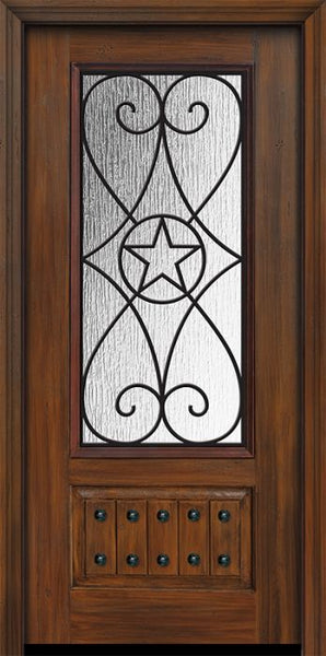 WDMA 36x80 Door (3ft by 6ft8in) Exterior Cherry Pro 80in 1 Panel 3/4 Lite Austin Door 1