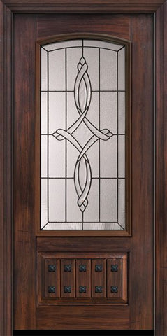 WDMA 36x80 Door (3ft by 6ft8in) Exterior Cherry Pro 80in 1 Panel 3/4 Arch Lite Marsais Door 1