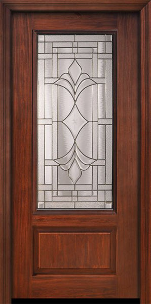 WDMA 36x80 Door (3ft by 6ft8in) Exterior Cherry Pro 80in 1 Panel 3/4 Lite Marsala Door 1