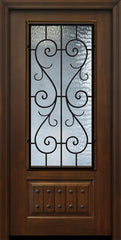 WDMA 36x80 Door (3ft by 6ft8in) Exterior Cherry Pro 80in 1 Panel 3/4 Lite St. Charles Door 1