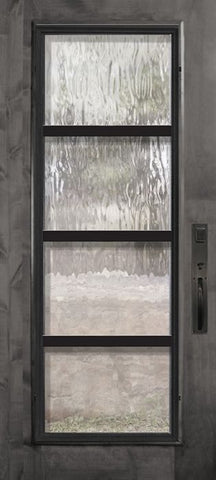 WDMA 36x80 Door (3ft by 6ft8in) Exterior Knotty Alder 36in x 80in Full Lite Urban Steel Grille Estancia Alder Door 1