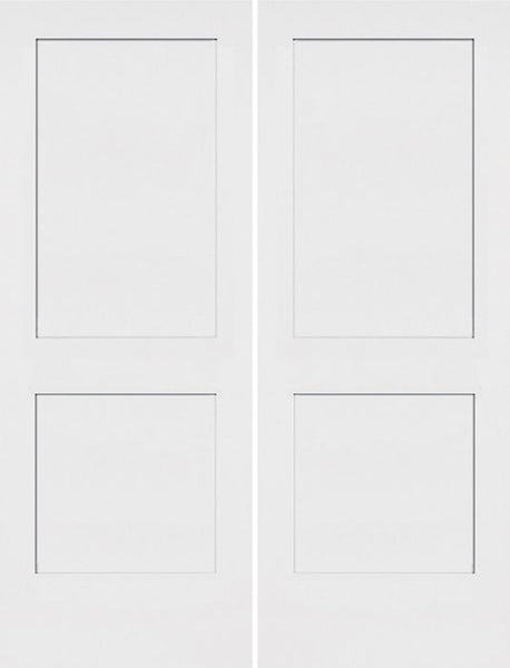 WDMA 36x96 Door (3ft by 8ft) Interior Barn Smooth 96in Monroe 2 Panel Shaker Solid Core Double Door|1-3/8in Thick 1