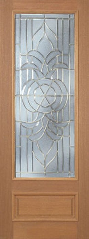 WDMA 36x96 Door (3ft by 8ft) Exterior Mahogany Livingston Single Door w/ C Glass - 8ft Tall 1