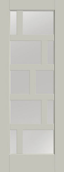 WDMA 36x96 Door (3ft by 8ft) Exterior Smooth Contemporary Asymmetrical 10 Lite 8ft0in Full Lite Flush-Glazed Fiberglass Single Door 1