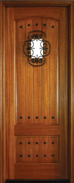 WDMA 36x96 Door (3ft by 8ft) Exterior Swing Mahogany or Knotty Alder Briarcliff Single Door w Speakeasy 1