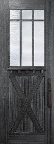 WDMA 36x96 Door (3ft by 8ft) Exterior Mahogany 36in x 96in Craftsman Tall Marginal 6 Lite SDL X Panel Door 1