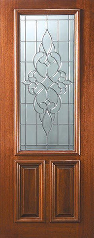 WDMA 36x96 Door (3ft by 8ft) Exterior Mahogany 36in x 96in 2/3 Lite Courtlandt Door 1