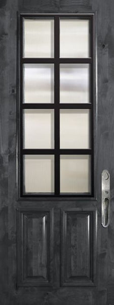 WDMA 36x96 Door (3ft by 8ft) Exterior Knotty Alder 36in x 96in 2/3 Lite Minimal Steel Grille Estancia Alder Door 1