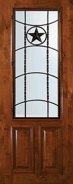 WDMA 36x96 Door (3ft by 8ft) Exterior Knotty Alder 36in x 96in 2/3 Lite Texan Alder Door 1