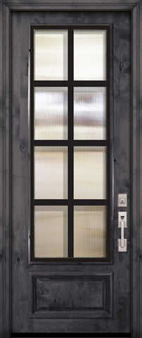 WDMA 36x96 Door (3ft by 8ft) Exterior Knotty Alder 36in x 96in 3/4 Lite Minimal Steel Grille Estancia Alder Door 2