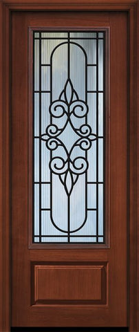 WDMA 36x96 Door (3ft by 8ft) Exterior Cherry 96in 1 Panel 3/4 Lite Salento / Walnut Door 1