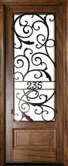 WDMA 36x96 Door (3ft by 8ft) Exterior Swing Mahogany Wakefield Single Door w Iron #2 1