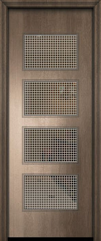 WDMA 36x96 Door (3ft by 8ft) Exterior Mahogany 96in Santa Monica Contemporary Door w/Metal Grid 2