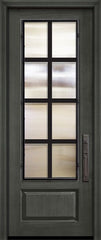 WDMA 36x96 Door (3ft by 8ft) Exterior Cherry 96in 1 Panel 3/4 Lite Minimal Steel Grille Door 1