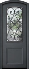 WDMA 36x96 Door (3ft by 8ft) Exterior 96in ThermaPlus Steel Charleston 1 Panel Arch Top 2/3 Arch Lite Door 1