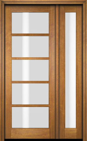 WDMA 38x80 Door (3ft2in by 6ft8in) Exterior Swing Mahogany 5 Lite TDL Single Entry Door Full Sidelight 1