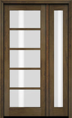 WDMA 38x80 Door (3ft2in by 6ft8in) Exterior Swing Mahogany 5 Lite TDL Single Entry Door Full Sidelight 3