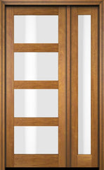 WDMA 38x80 Door (3ft2in by 6ft8in) Exterior Swing Mahogany Modern 4 Lite Shaker Single Entry Door Sidelight 1