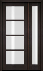 WDMA 38x80 Door (3ft2in by 6ft8in) Exterior Swing Mahogany 4 Lite Windermere Shaker Single Entry Door Sidelight 2